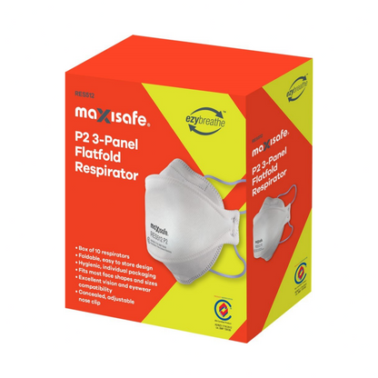 Maxisafe P2 3-Panel Flat Fold Respirator (Box of 20)