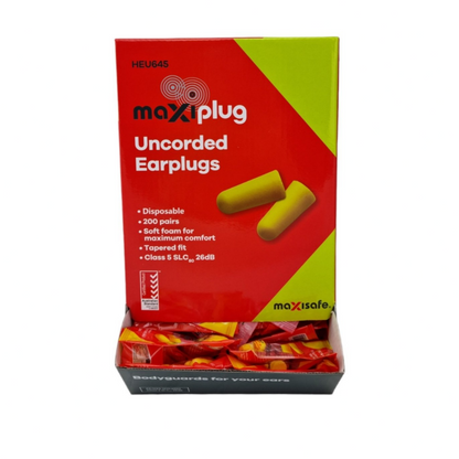 Maxisafe Maxplug Uncorded Earplugs (200 Pairs)