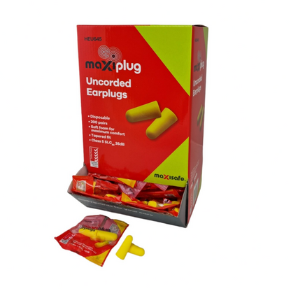 Maxisafe Maxplug Uncorded Earplugs (200 Pairs)